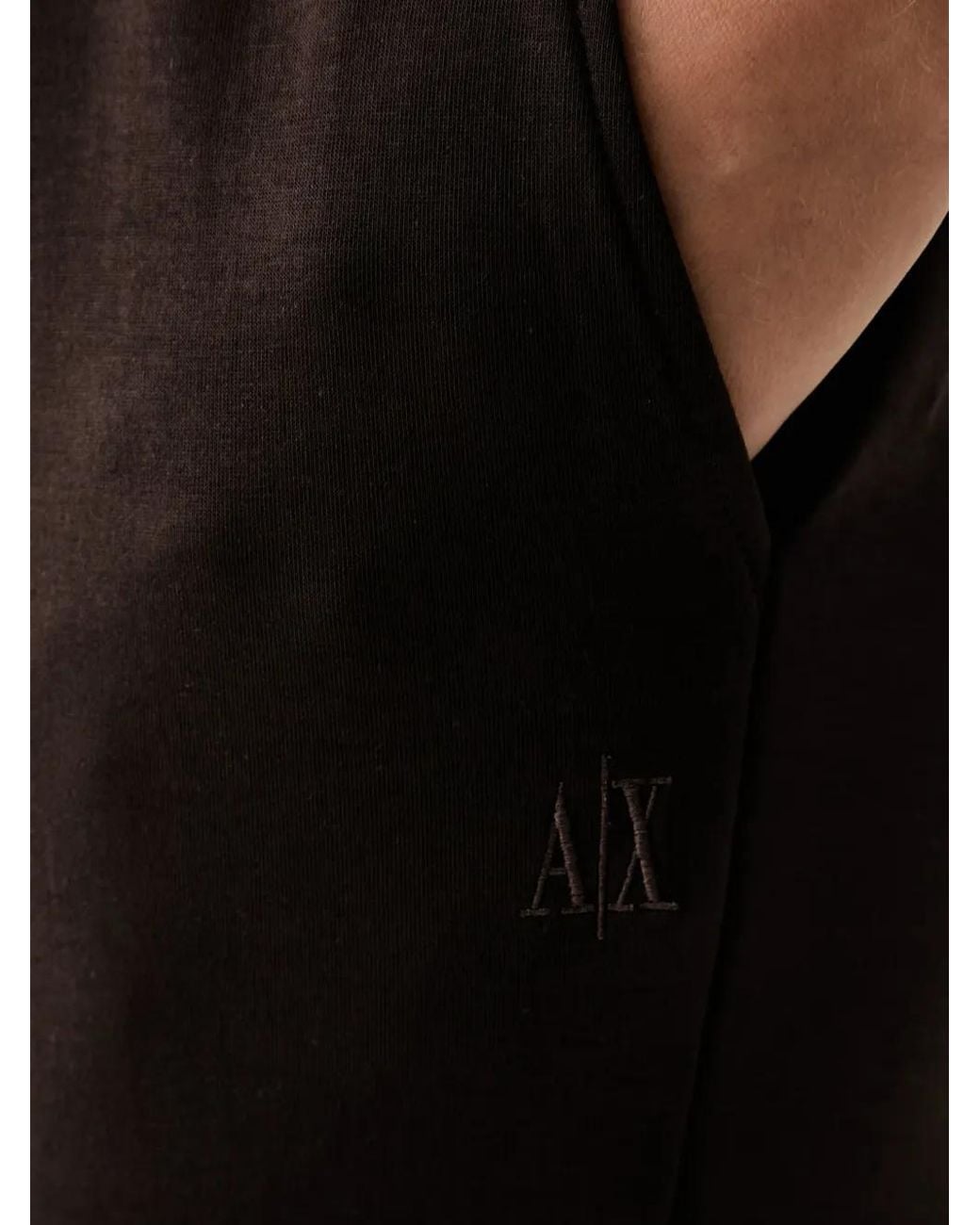 ARMANI EXCHANGE Black Pantalon De Jogging À Logo Brodé