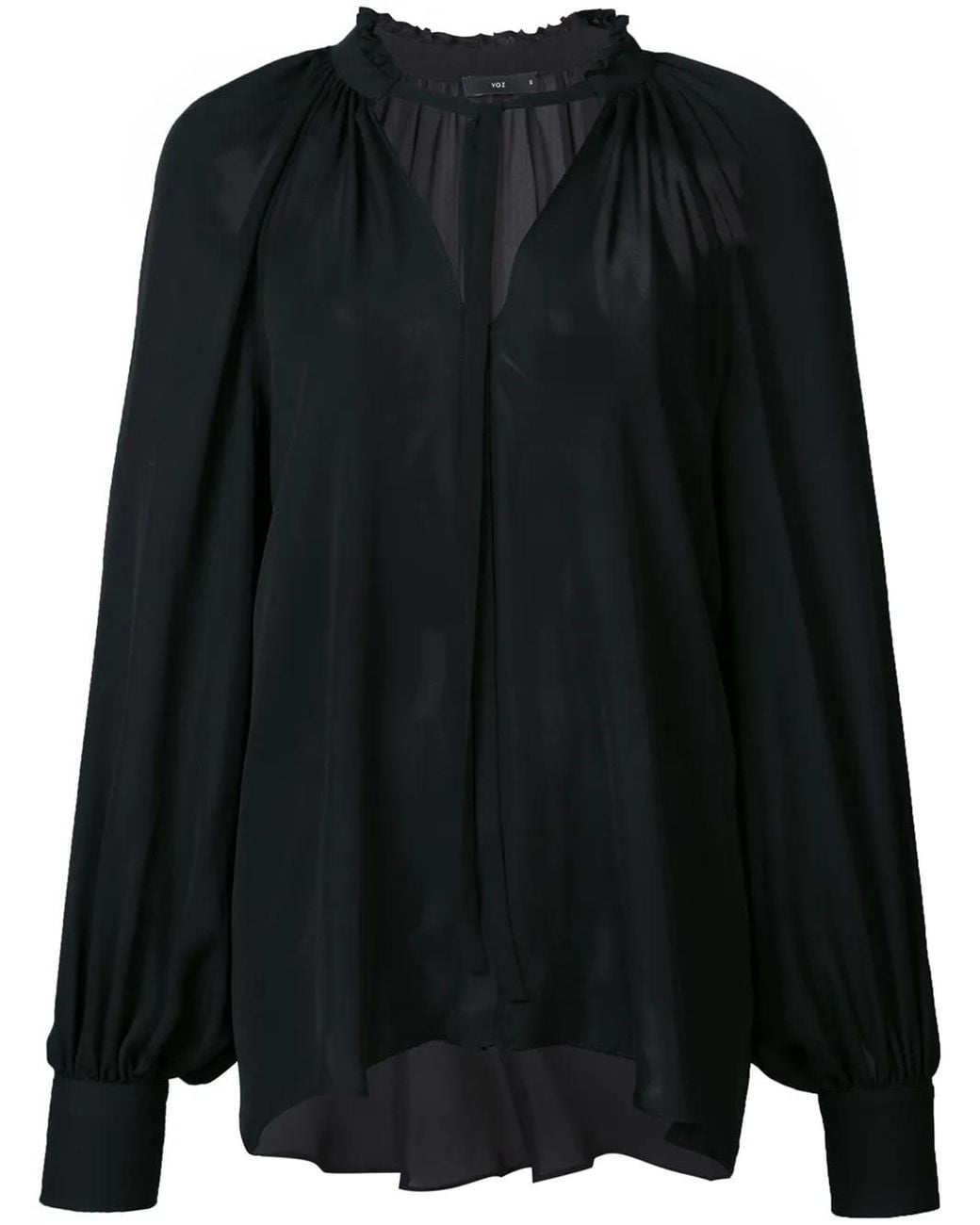 Voz Black Bishop Sleeve Blouse