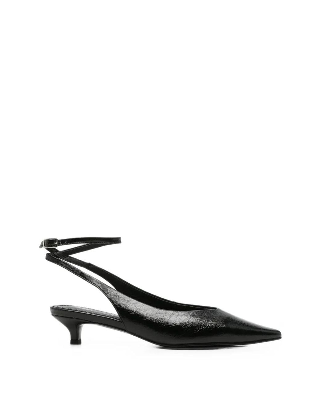 Bibi Lou White Noe Pointed-Toe Buckled-Strap Pumps