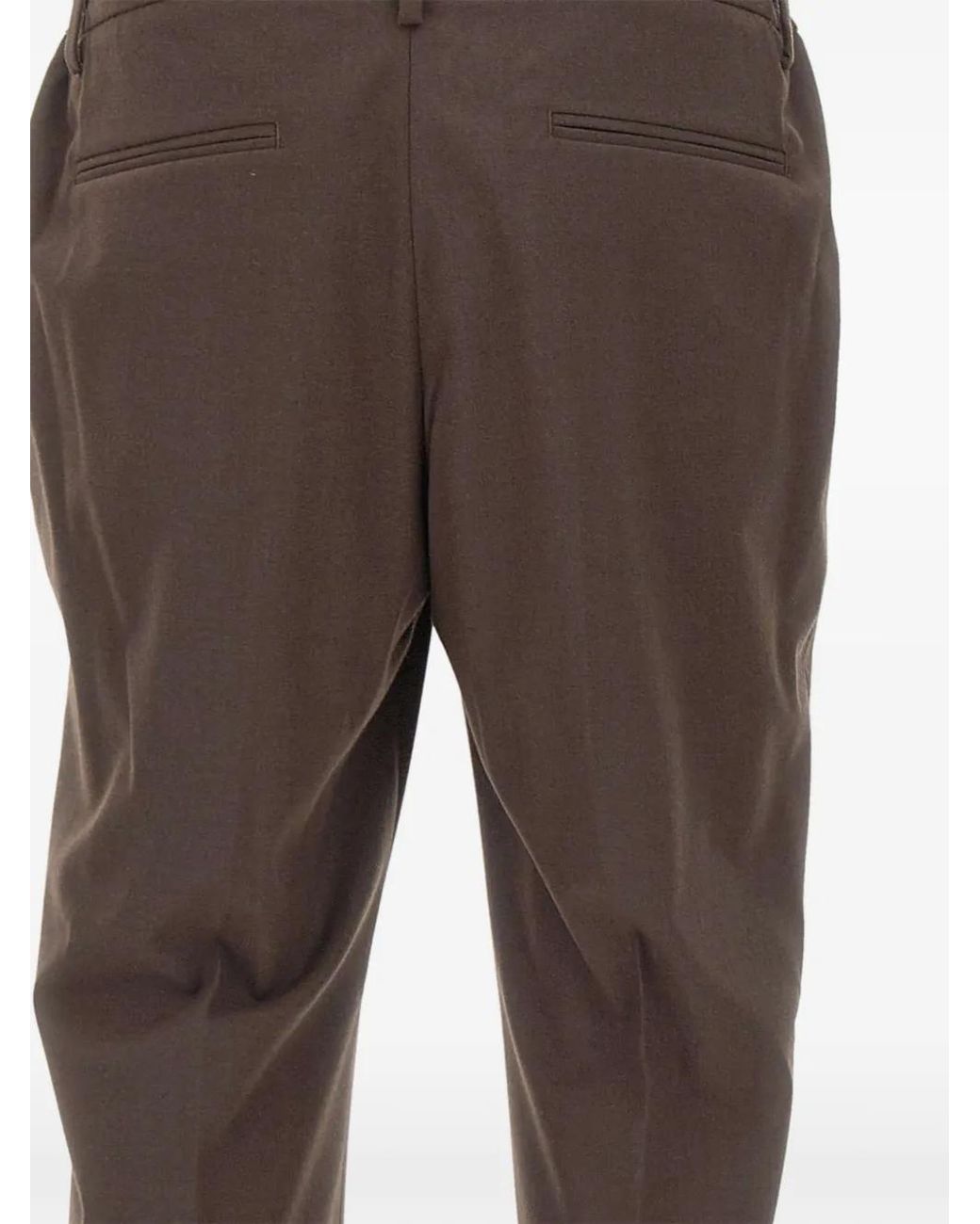 Devore Gray Pleated-Detail Trousers for men