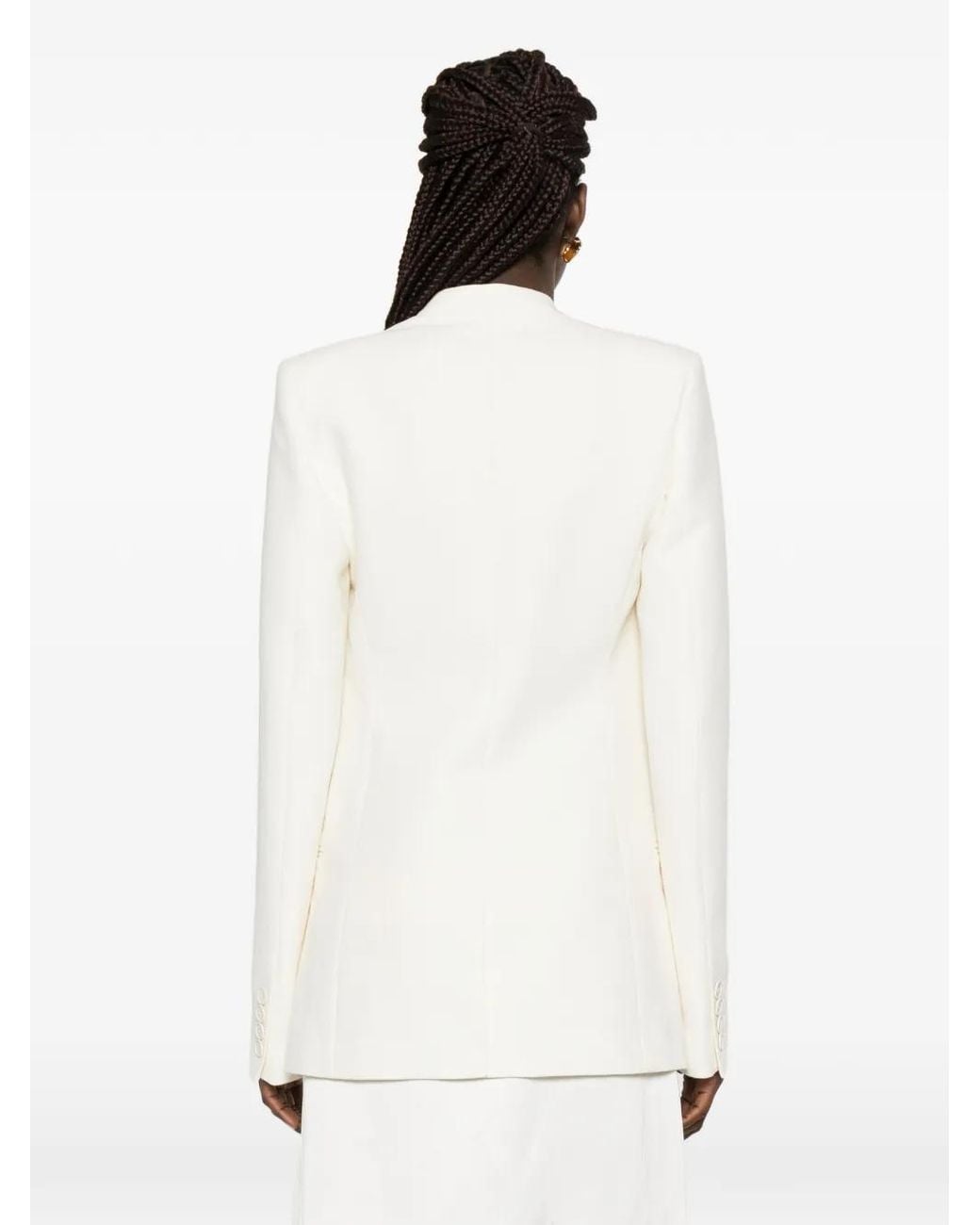 Totême White Collarless Blazer