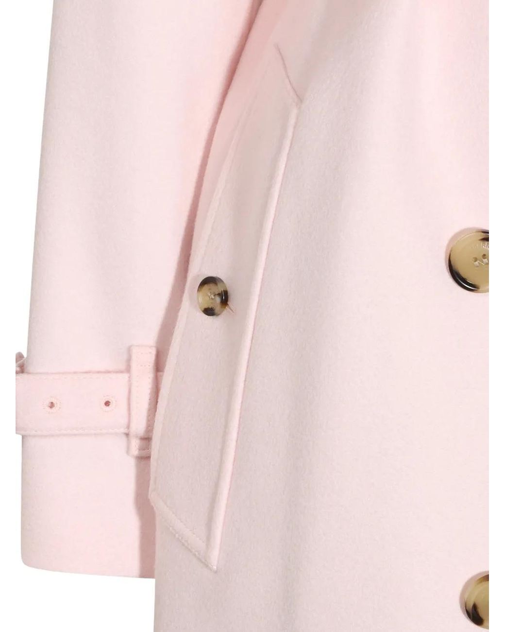 Burberry Pink Long Cashmere Kensington Trench Coat
