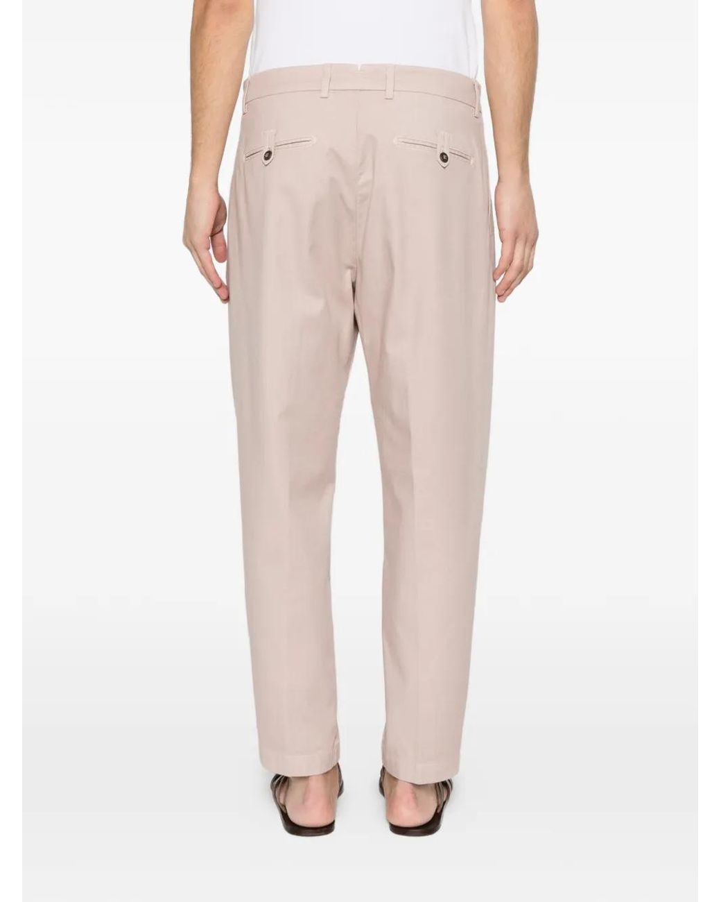Eleventy White Pleated Trousers for men