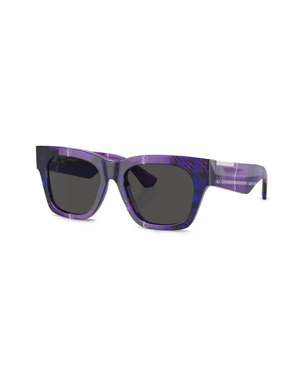 Burberry Blue Checkered Wayfarer-Frame Sunglasses