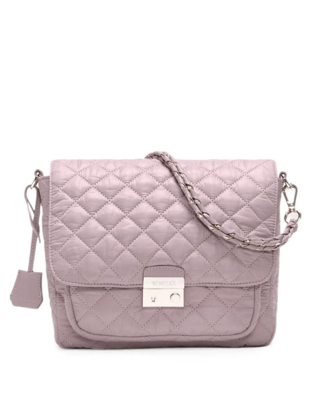 MZ Wallace Pink Medium Crosby Diamond-Quilted Crossbody Bag