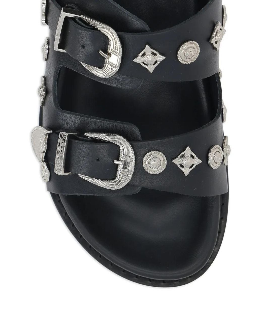 Toga Virilis Black Buckle Strap Sandals for men