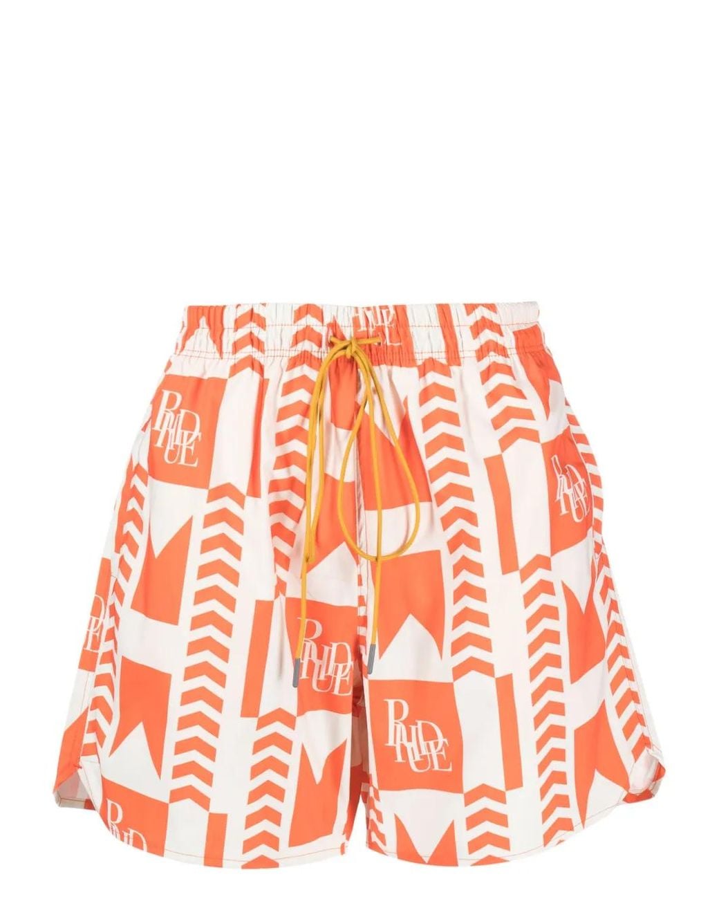 Rhude Red Grasse Logo-Print Swim Shorts for men