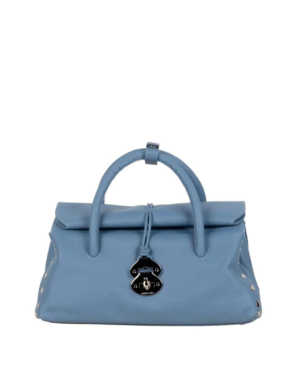 Zanellato Blue Small Dotta Stud-Embellished Tote Bag