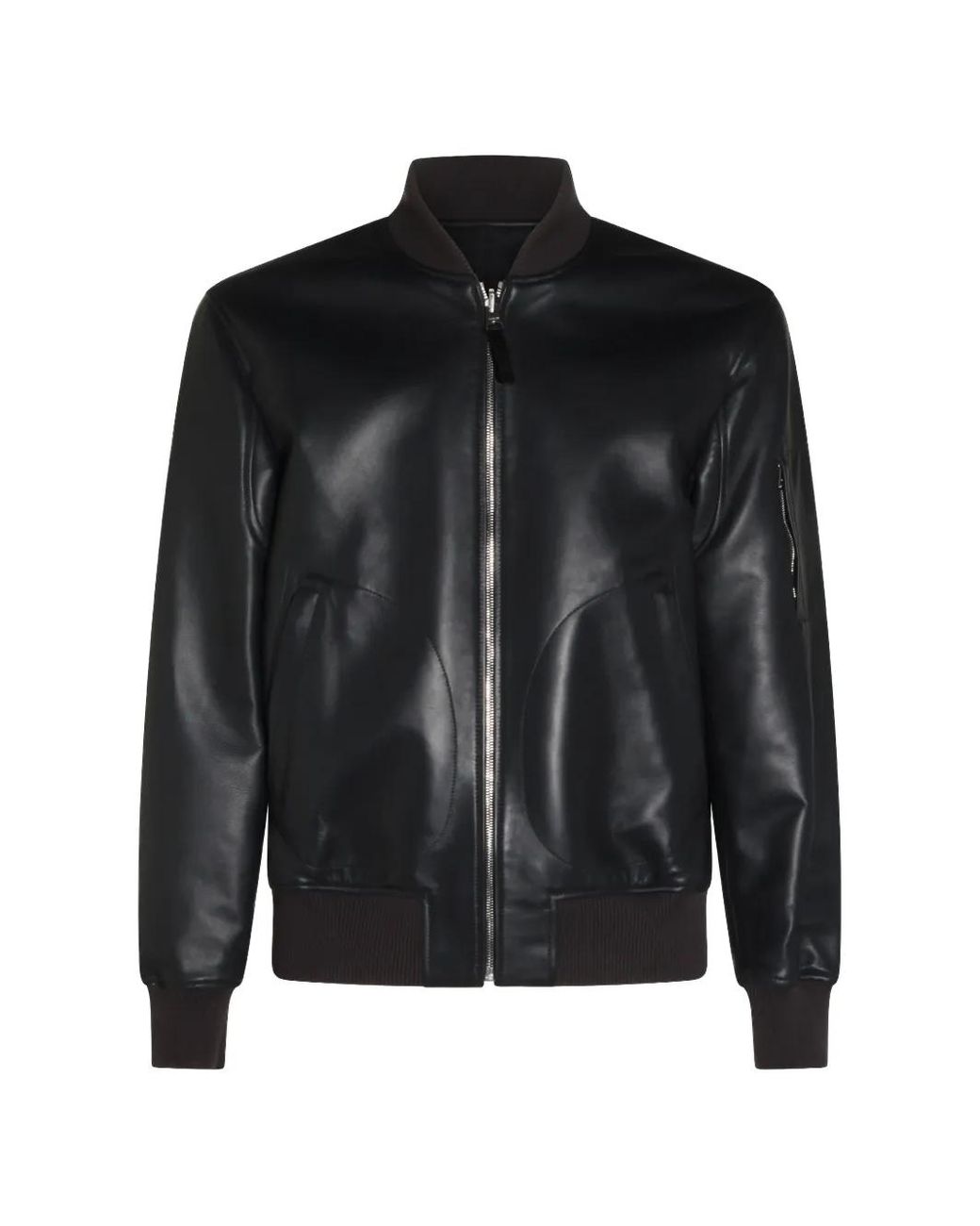 Mackage Black Reversible Leather Bomber Jacket for men