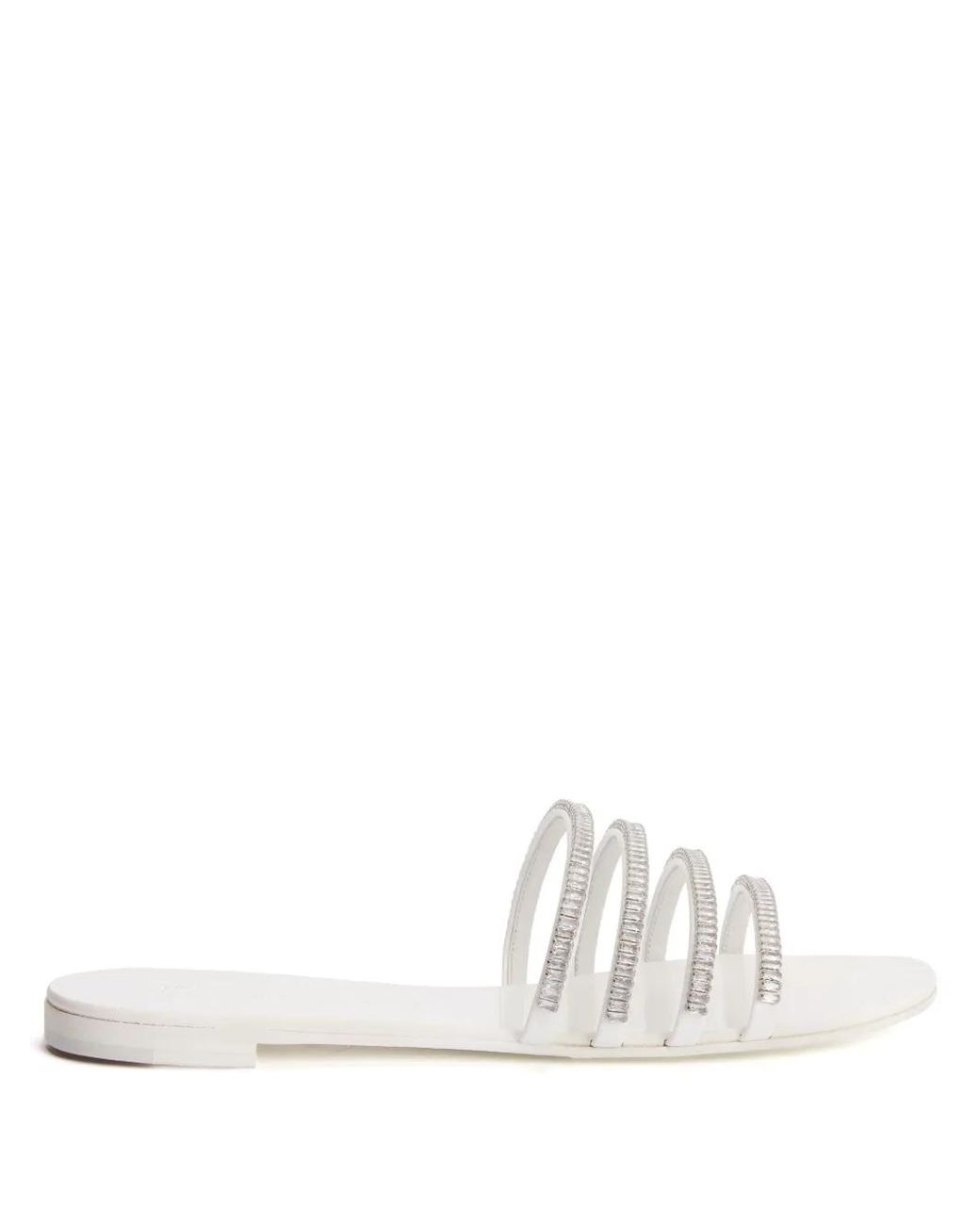 Giuseppe Zanotti White Iride Crystal-Embellished Sandals