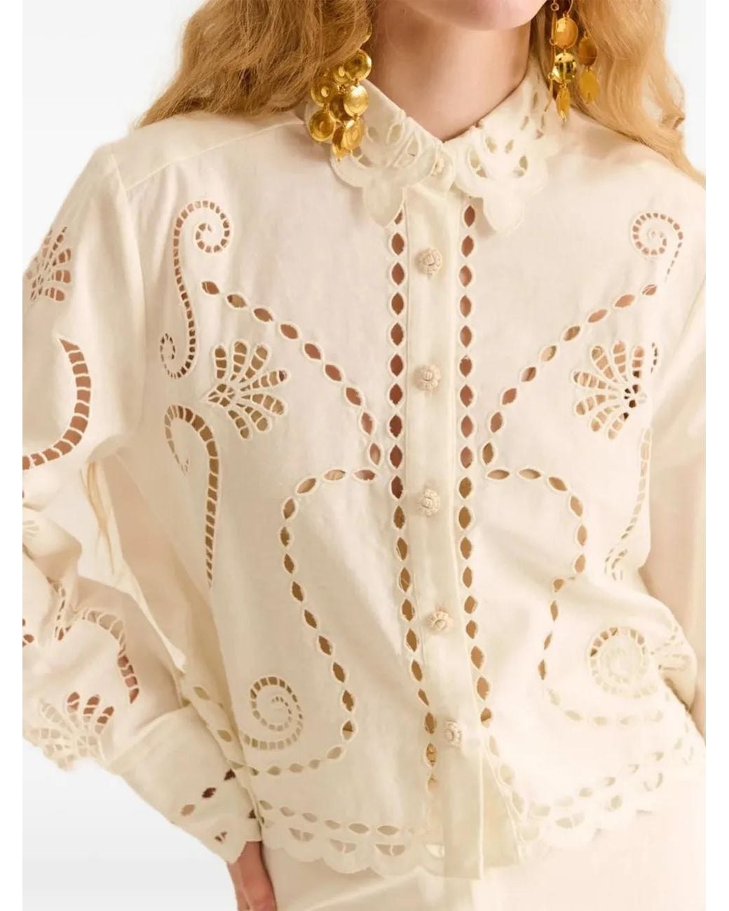 Carolina K White Lizz Broderie-Anglaise Scalloped Jacket