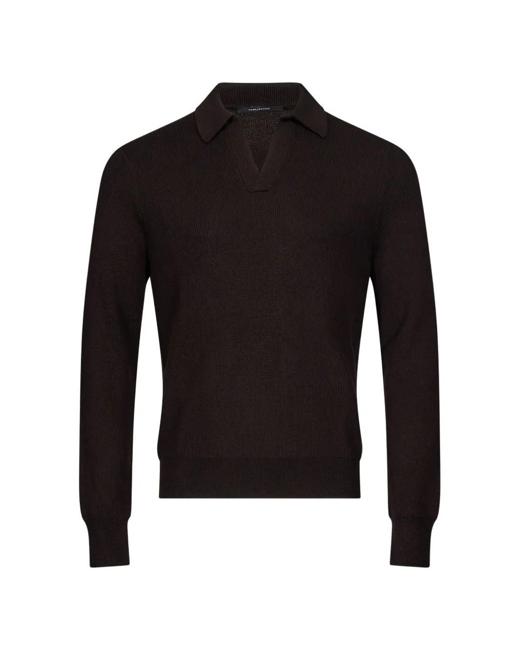 Tagliatore Black Zayn Long-Sleeve Polo Shirt for men