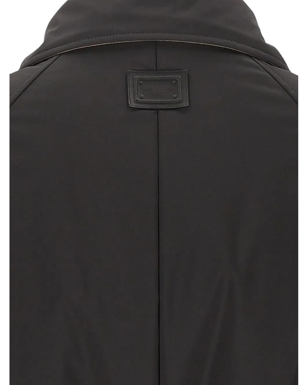 Dolce & Gabbana Black Belted Single-Breasted Car Coat for men