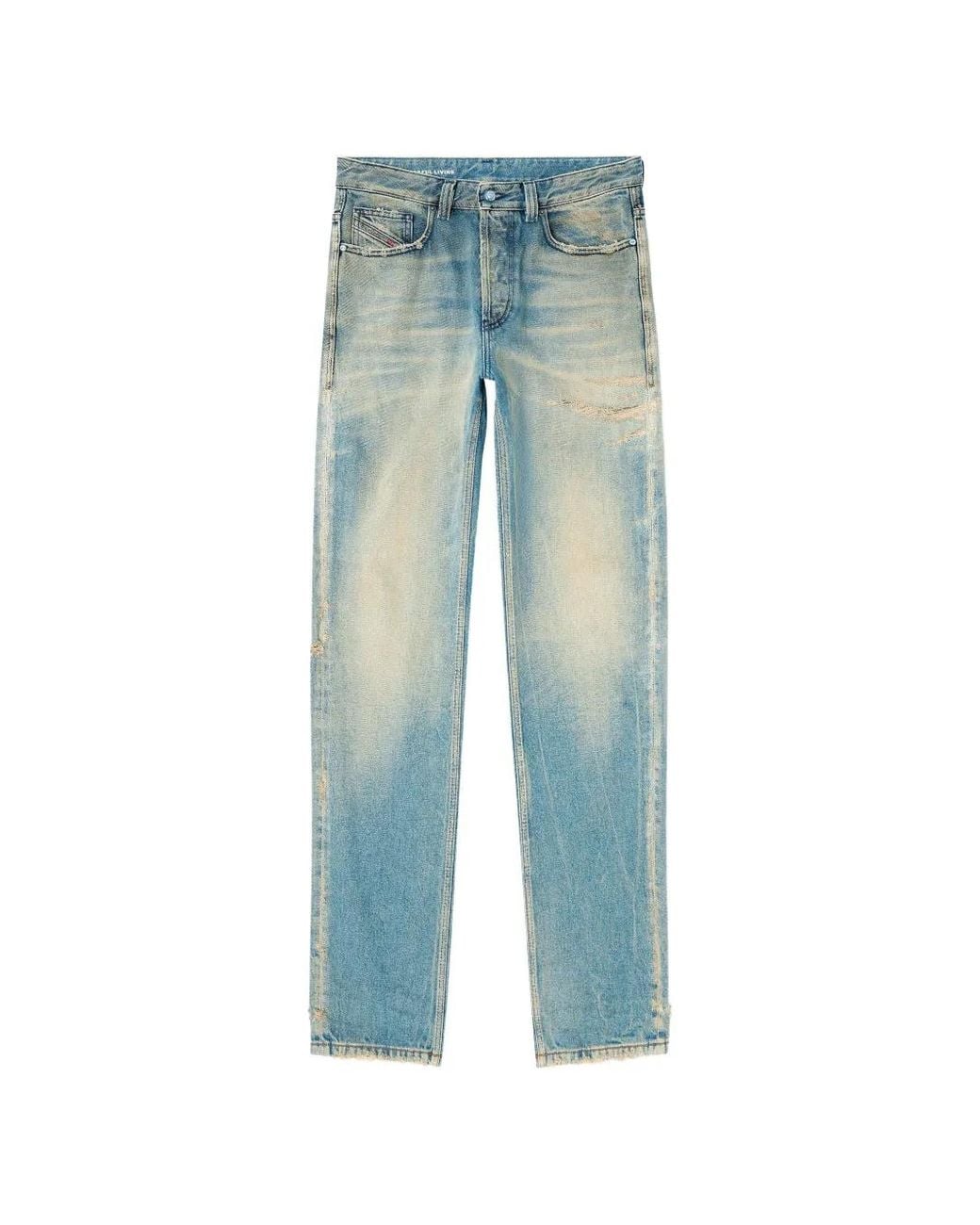 DIESEL Blue Straight Jeans for men