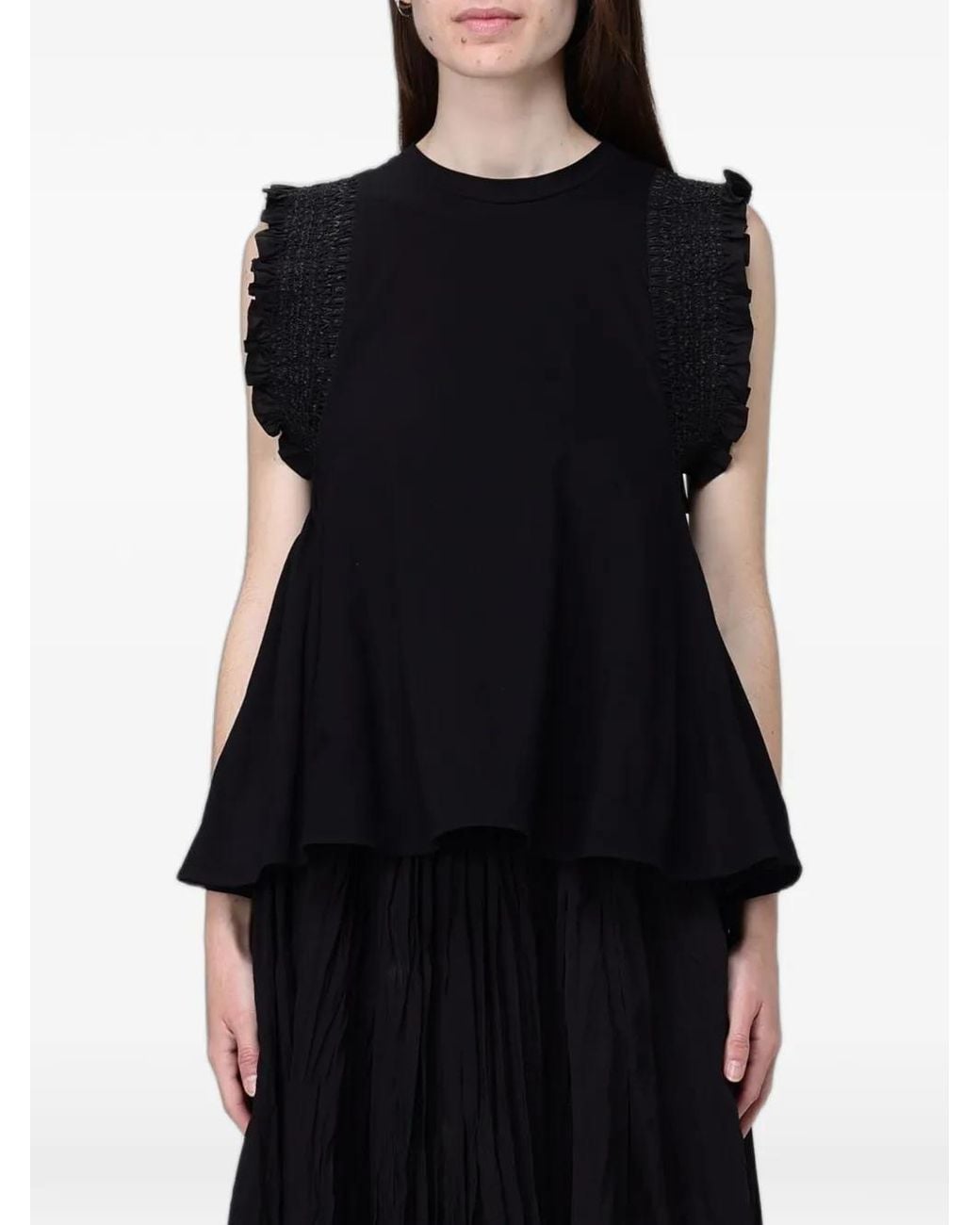 MEIMEIJ Black Ruffled Peplum T-Shirt