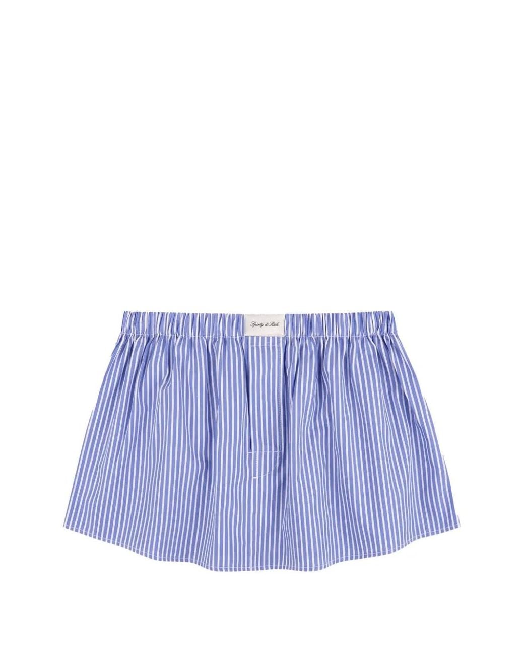 Sporty & Rich Purple Signature Logo Poplin Mini Skirt