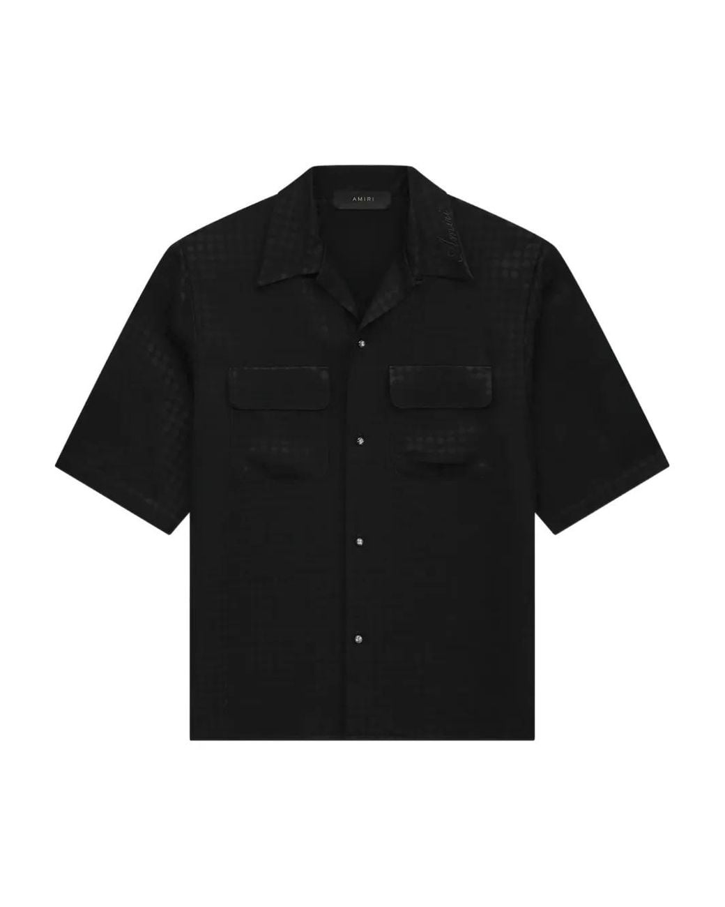 Amiri Black Ma-Quad Jacquard Shirt for men
