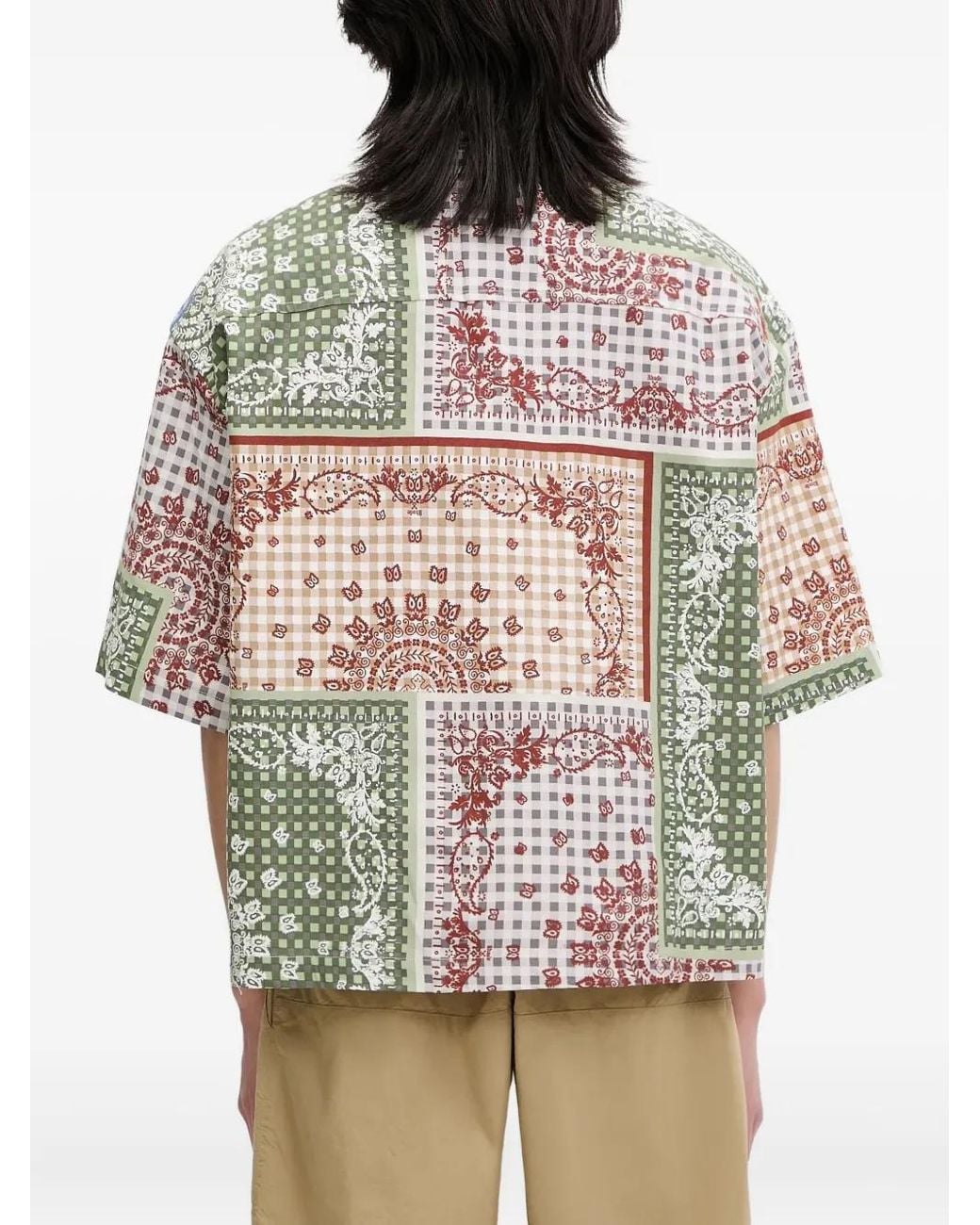 Rhude Gray Patchwork Shirt for men