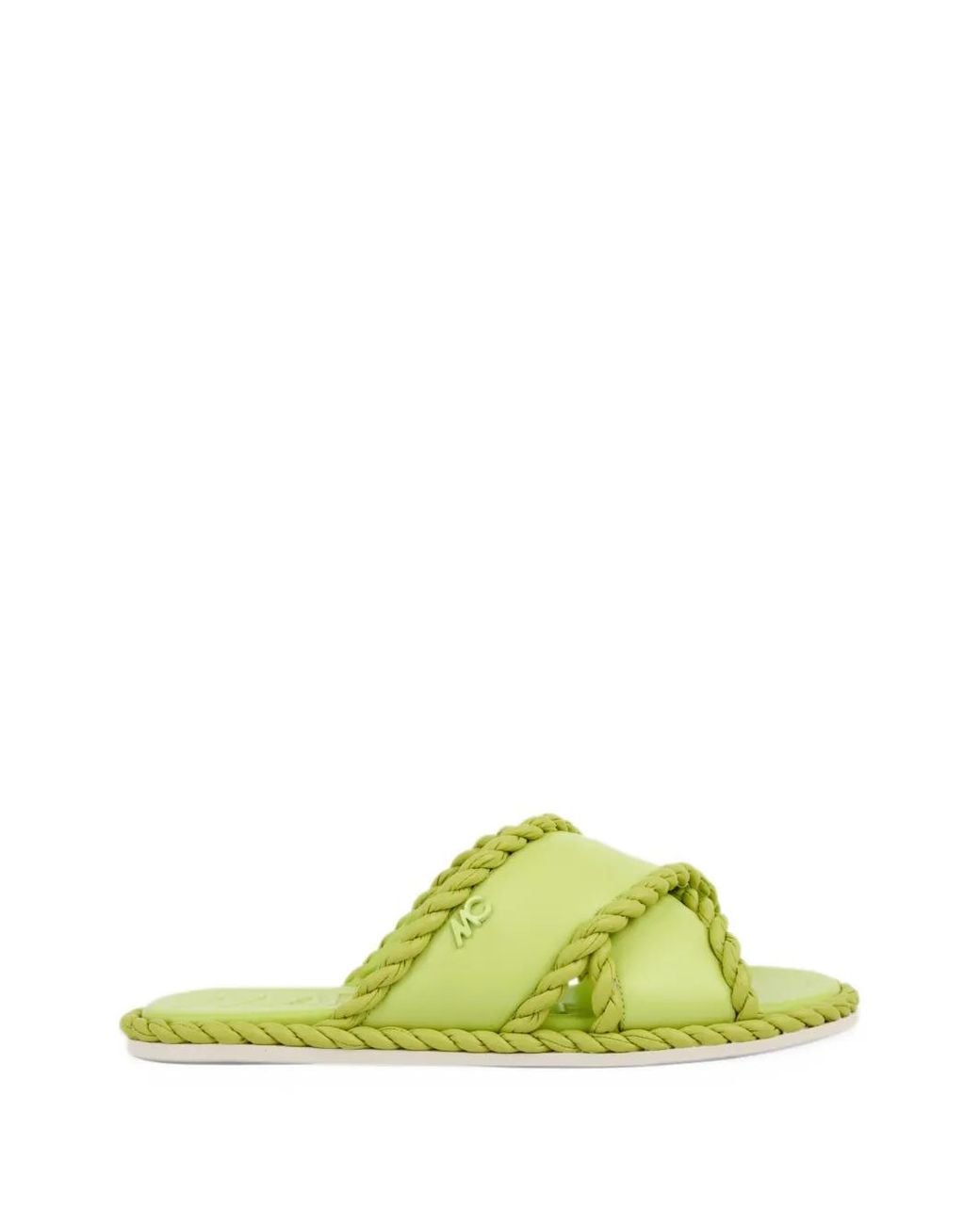 Marc Cain Yellow Braided Crossover-Strap Sandals