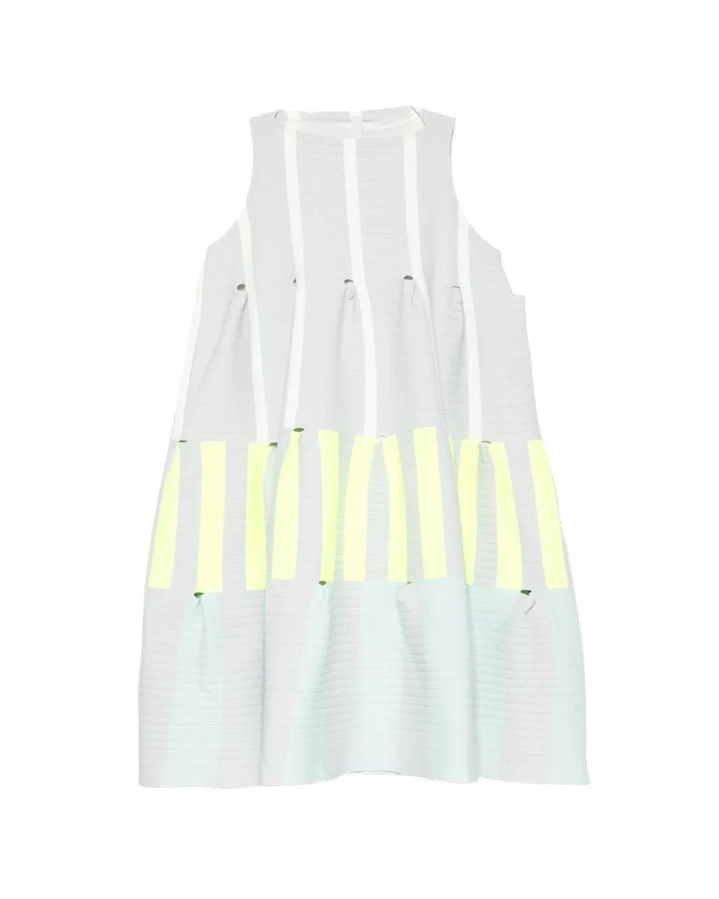 CFCL White Striped Pleated Dress