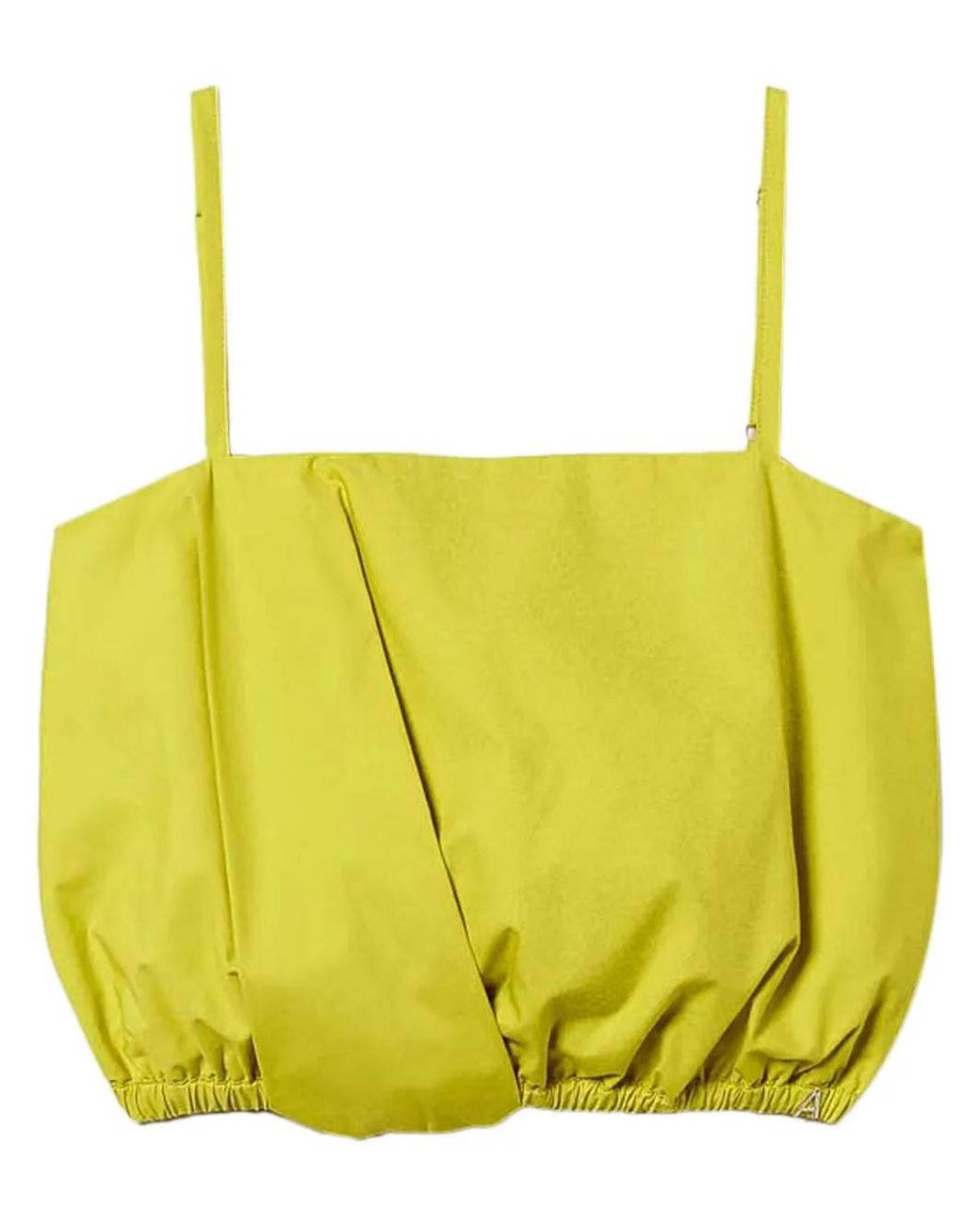 Twinset Yellow Poplin Crop Top