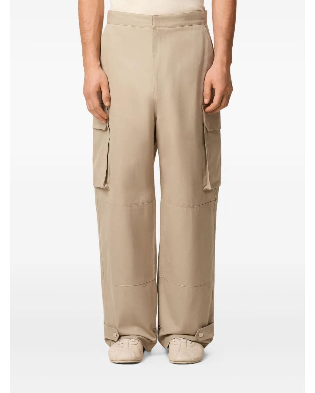 Pantalones Cargo De Tejido Gabardina De Algodón AMI de hombre de color Natural