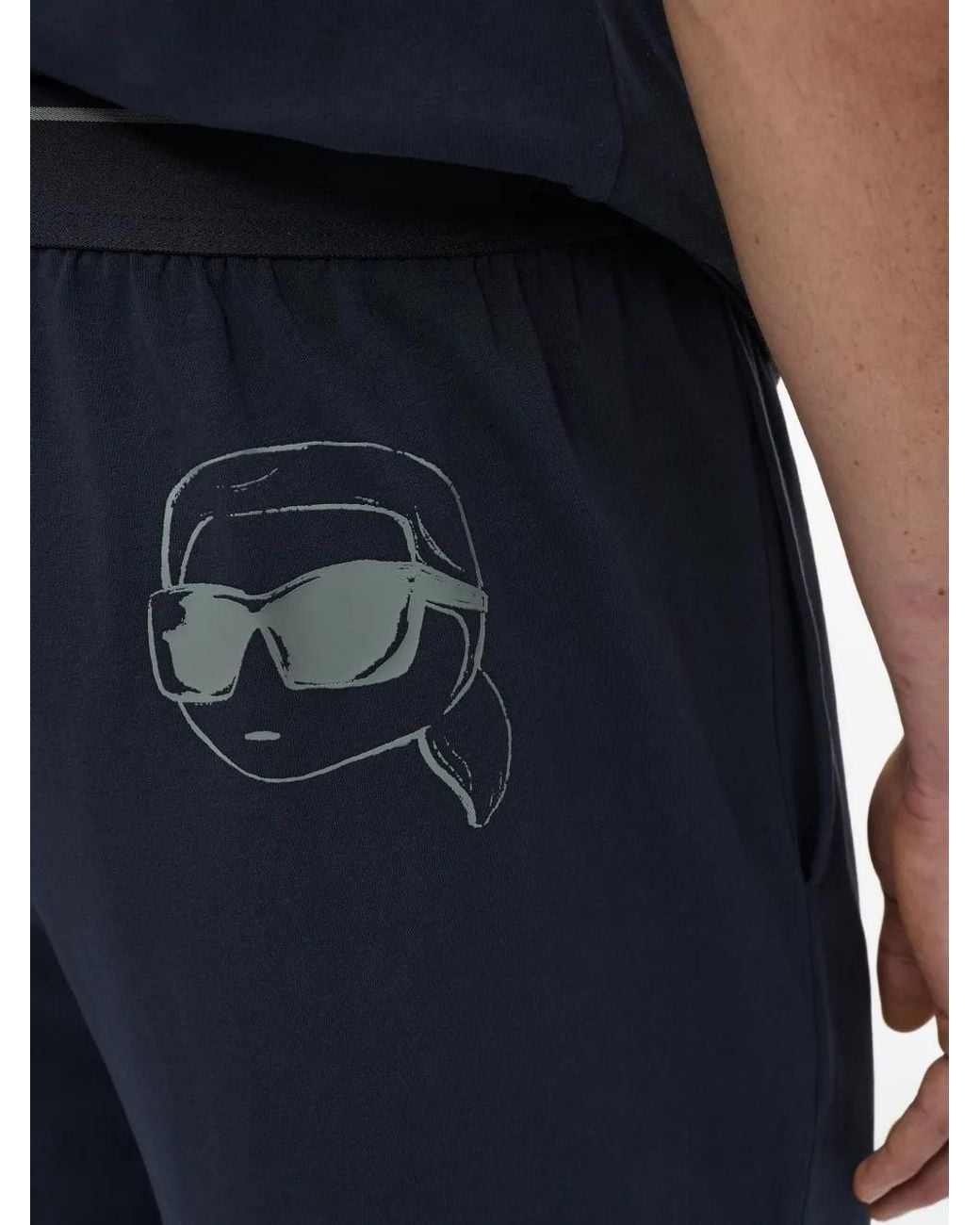 Karl Lagerfeld Blue Logo-Detailing Pajamas for men