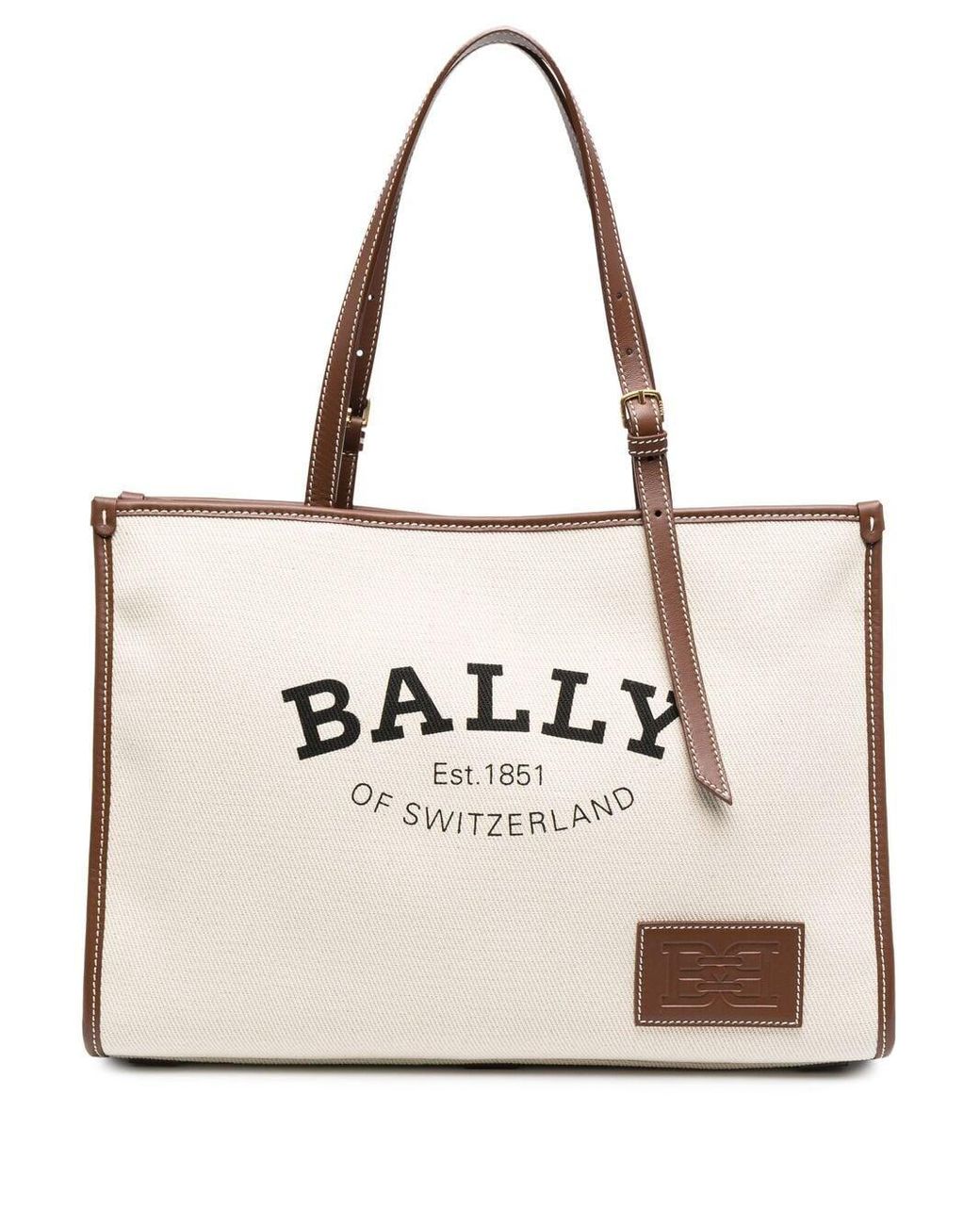 Bally Caliest Canvas Tote Bag in Natural | Lyst