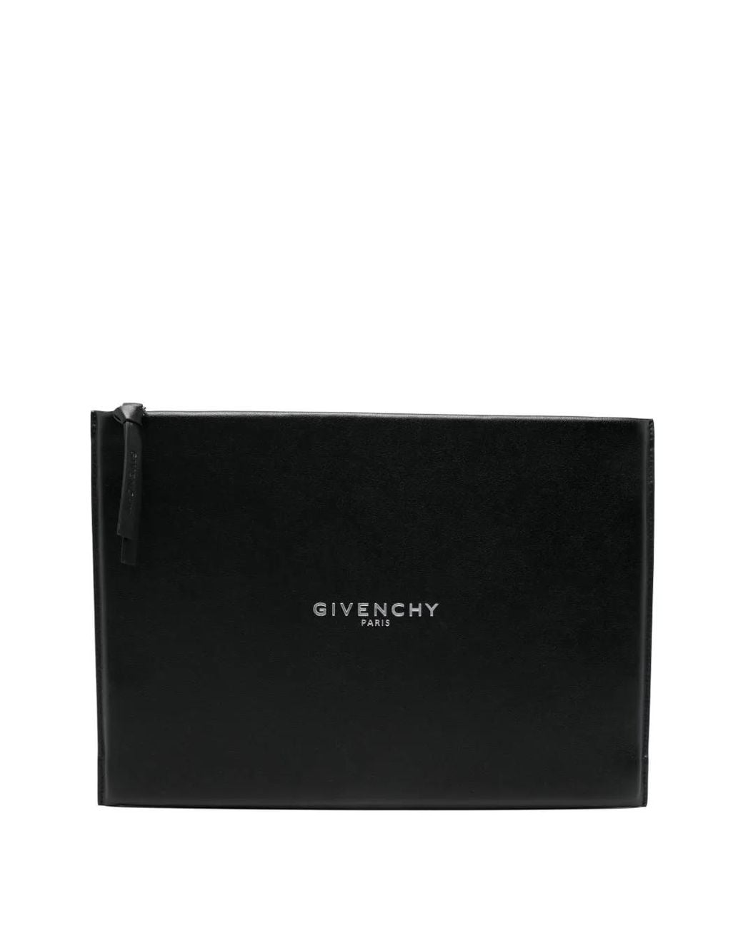 Givenchy Black Large Antigona Stamped Logo Leather Clutch Bag for men