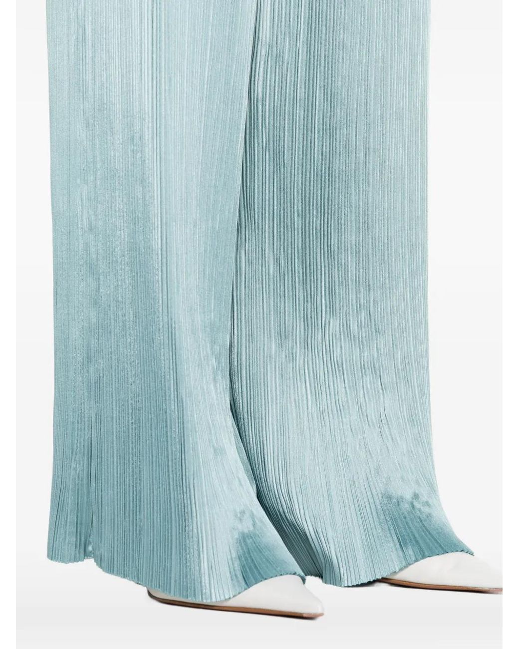 Joseph Blue Amber Plissé Palazzo Pants