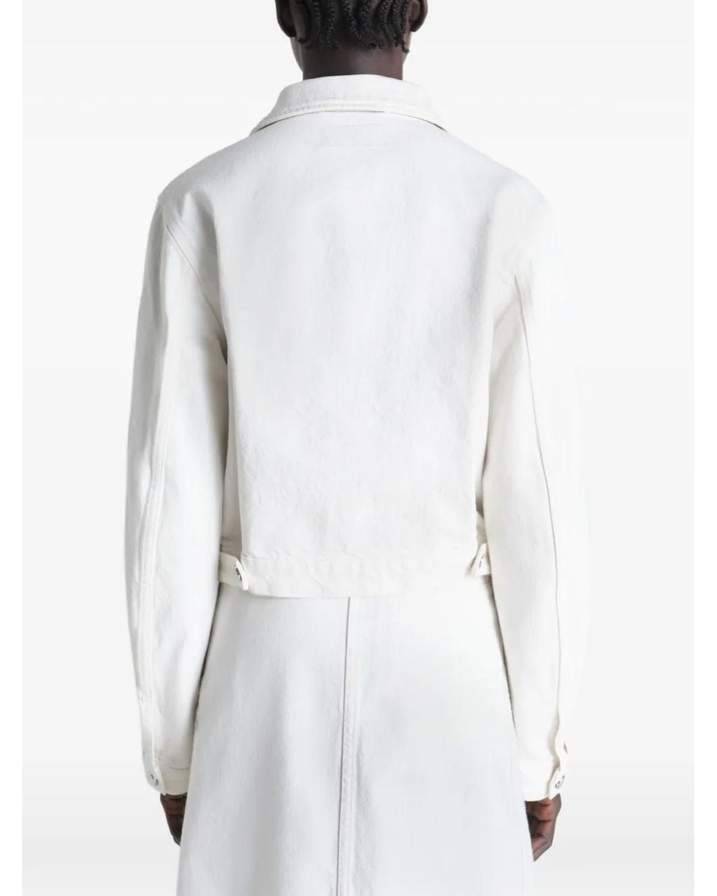 Lemaire White Cotton Cropped Jacket