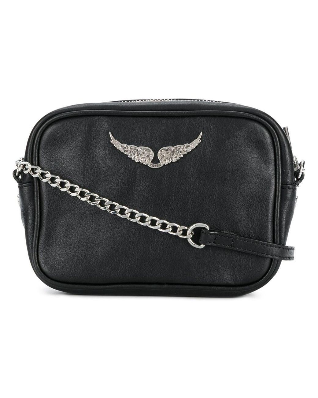 Zadig & Voltaire Crossbody Tas Met T Plakkaat in het Zwart Lyst NL