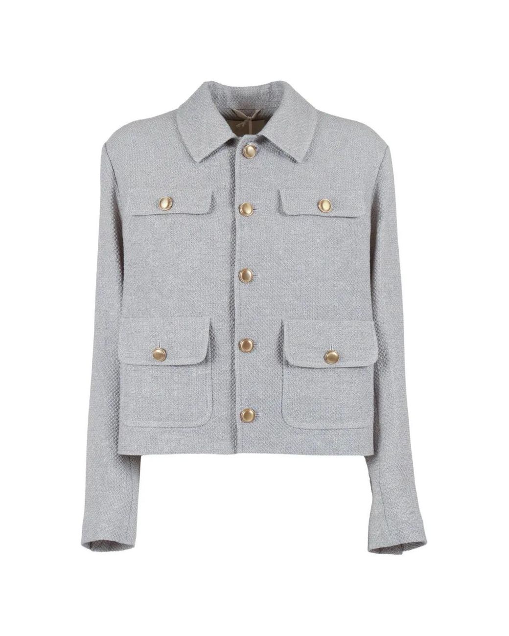 Circolo 1901 Gray Point-Collar Jacket