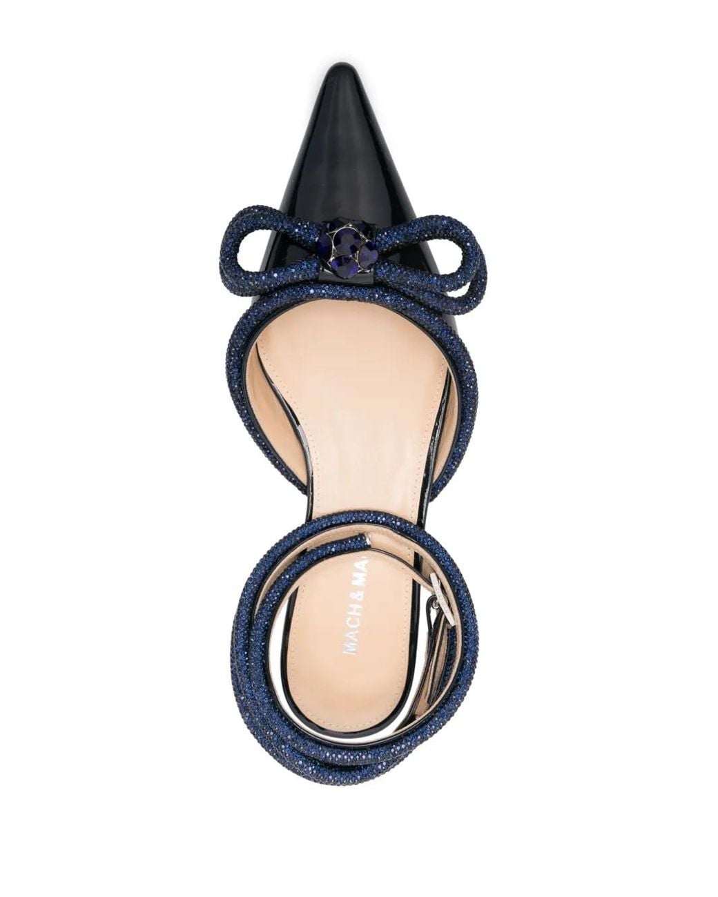 Mach & Mach Blue Double Bow Ballerina Shoes