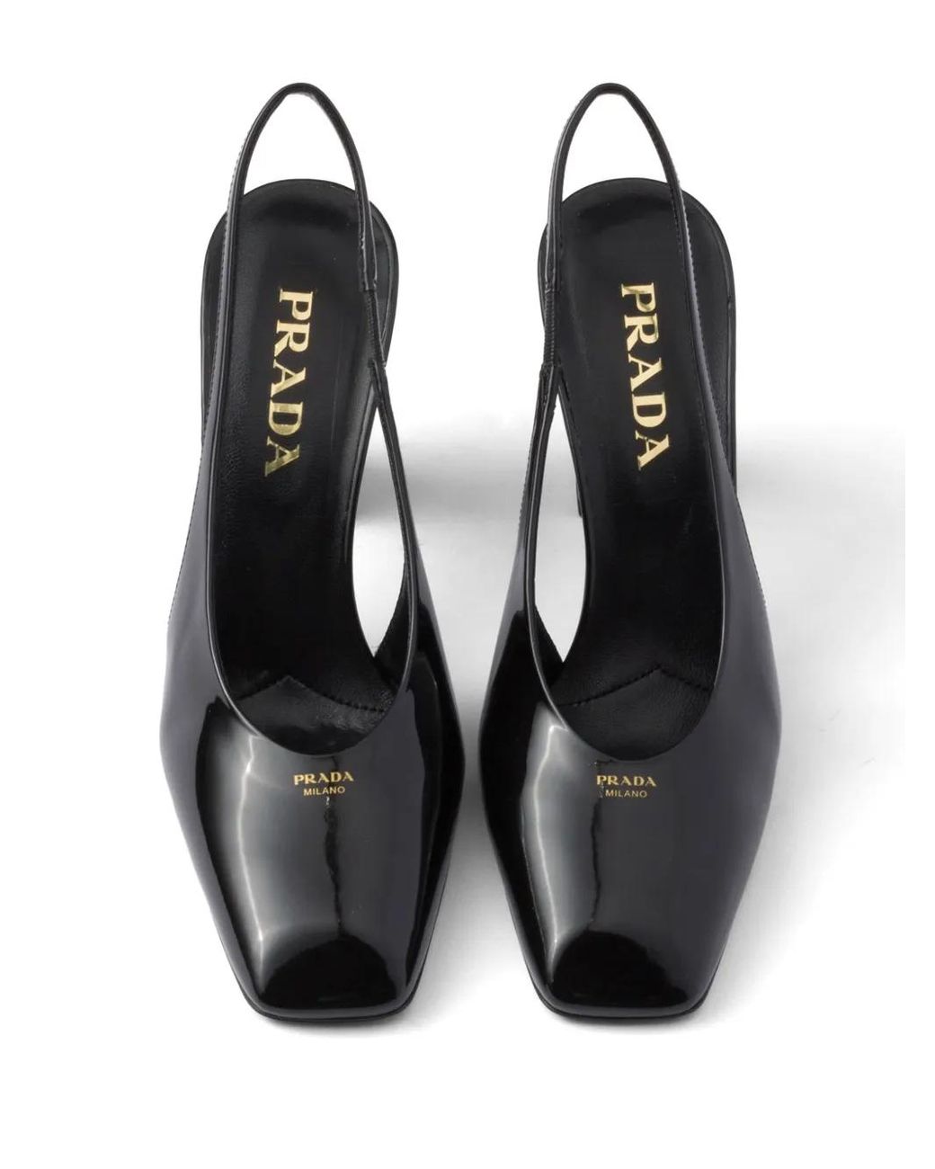 Prada Black 85Mm Leather Slingback Pumps