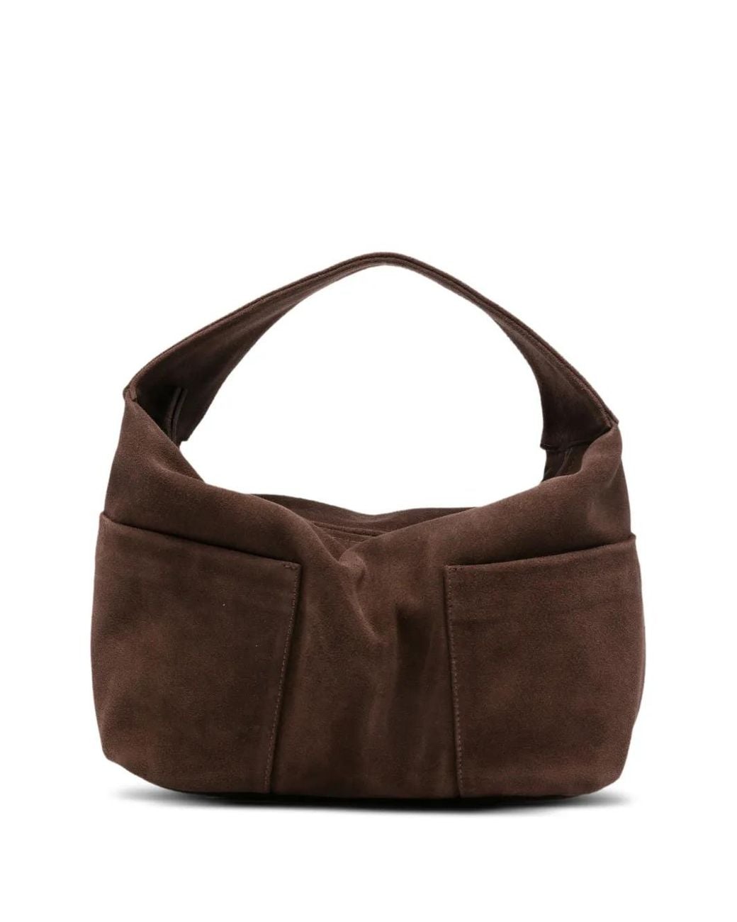 GIMAGUAS Brown Cabas En Daim À Poche Plaquée