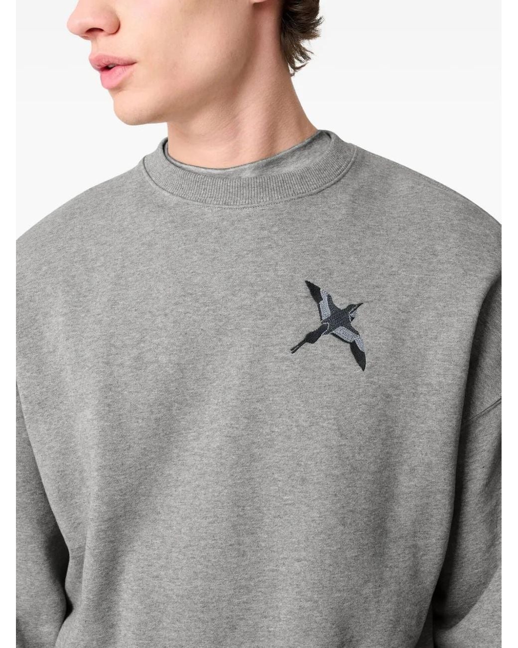 Axel Arigato Gray Micro Bee Bird Sweatshirt for men