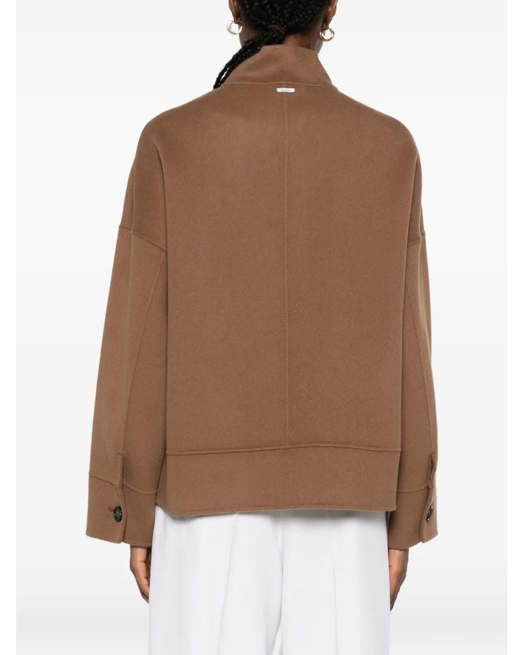 Max Mara Brown Renna Patch-Pocket Button Jacket