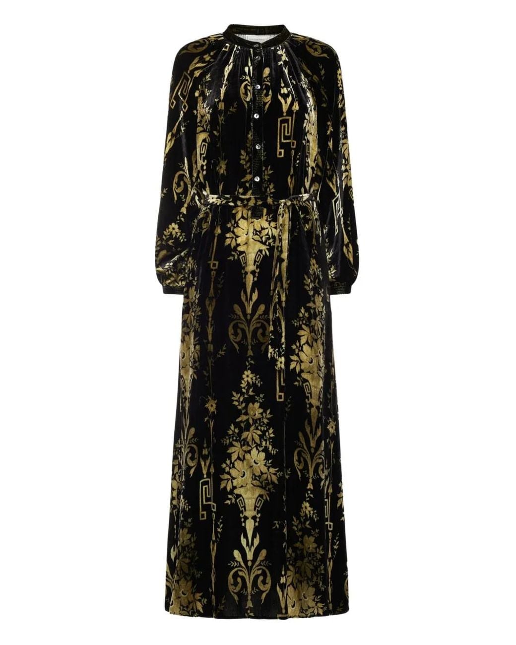 Pierre Louis Mascia Black Flower-Pattern Maxi Dress