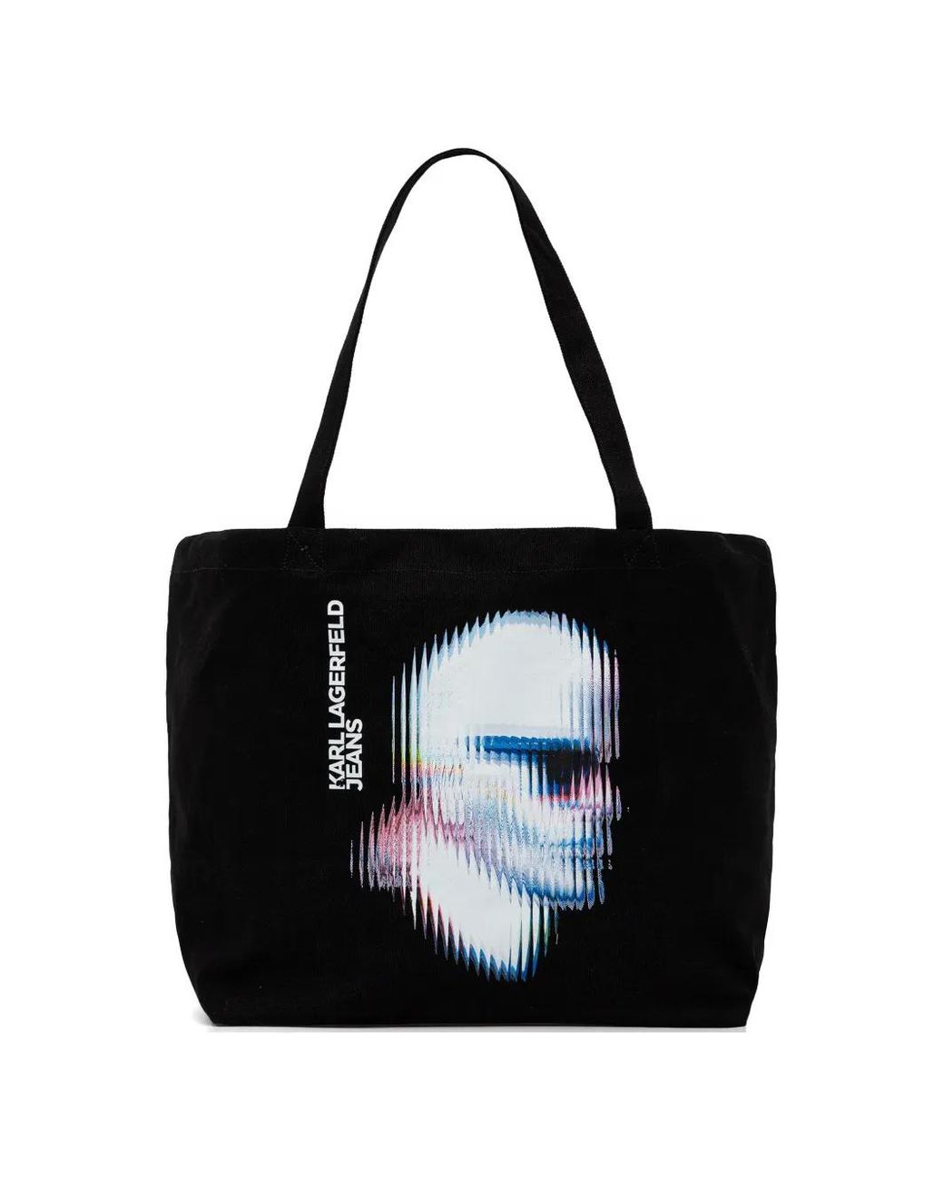 Karl Lagerfeld Black Graphic-Print Tote Bag