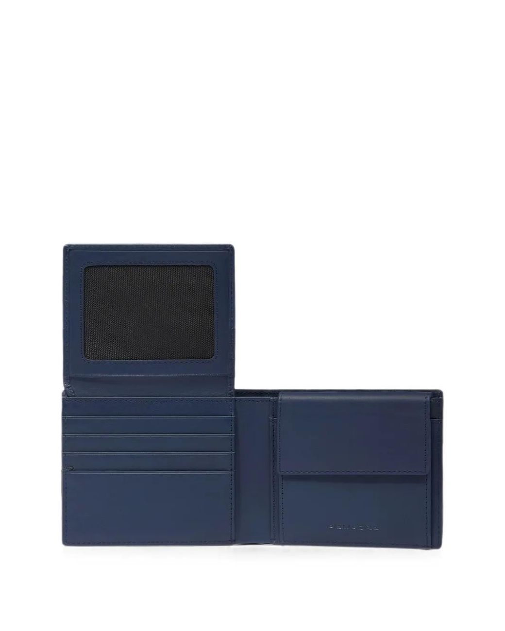 Piquadro Blue Logo-Plaque Bi-Fold Wallet for men