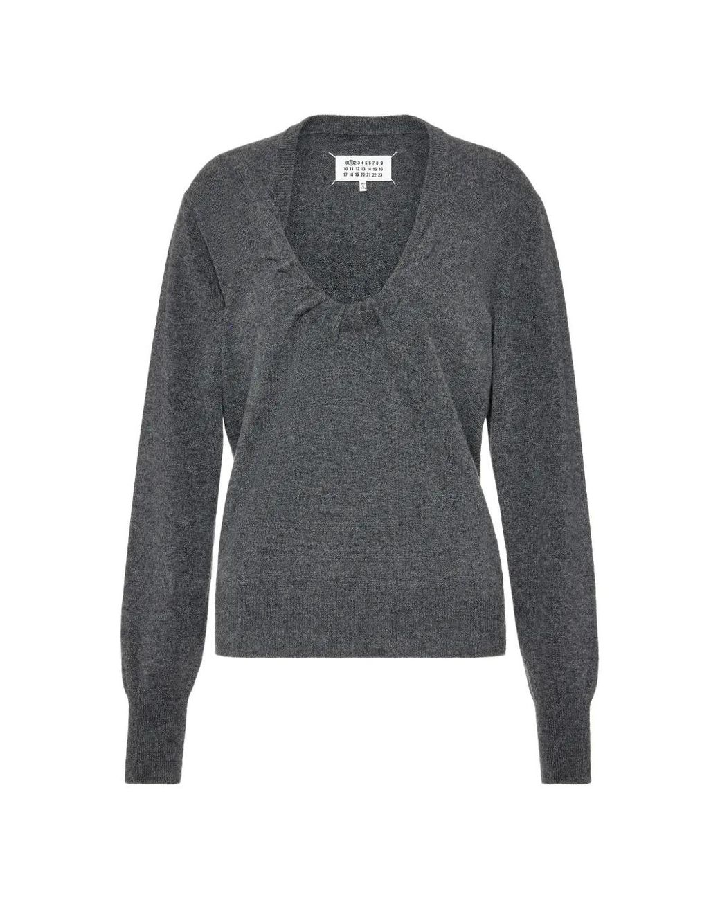 Maison Margiela Gray Twisted Knit Crewneck Sweater