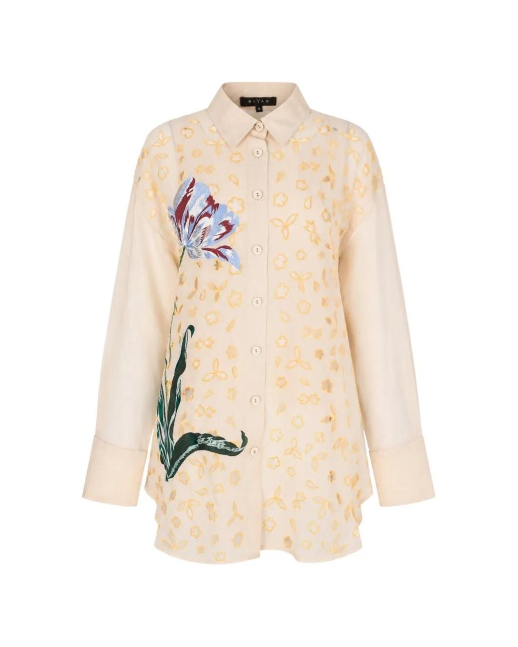 Biyan Natural Embroidered Shirt