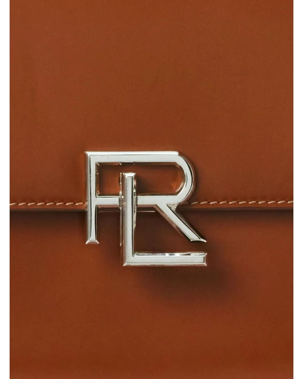 Ralph Lauren Brown Logo-Plaque Leather Crossbody Bag