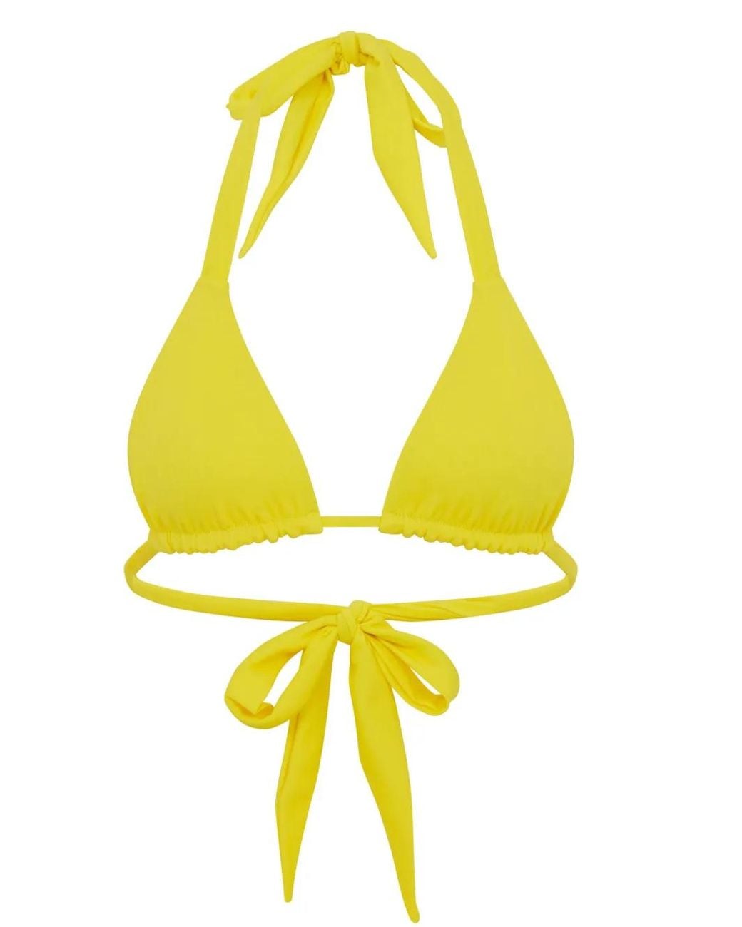 Let's Swim Yellow Triangle-Cup Bikini Top