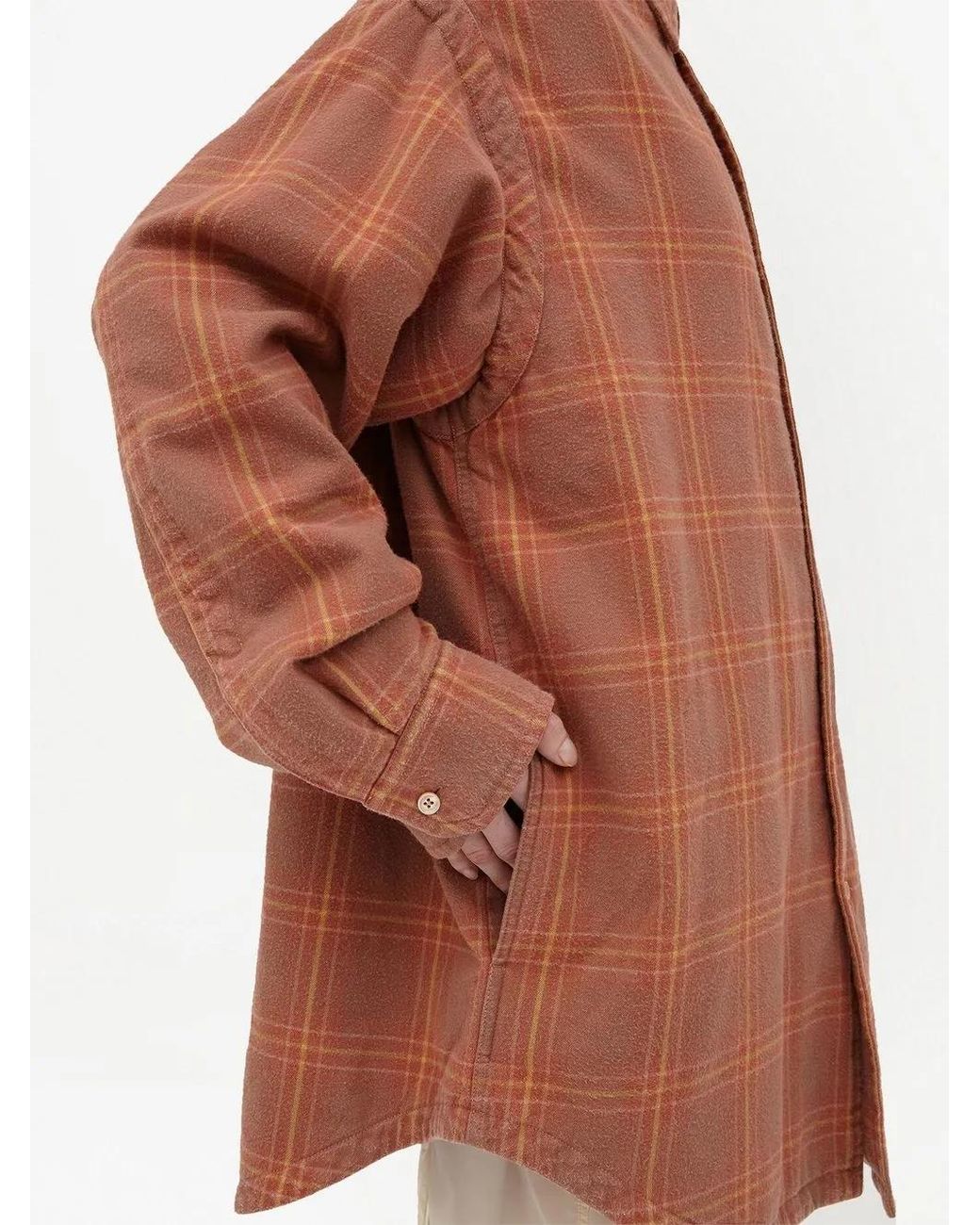 Maison Margiela Brown Chemise En Coton À Carreaux
