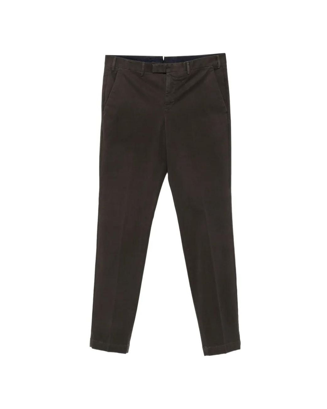 PT Torino Black Straight-Leg Tailored Trousers for men