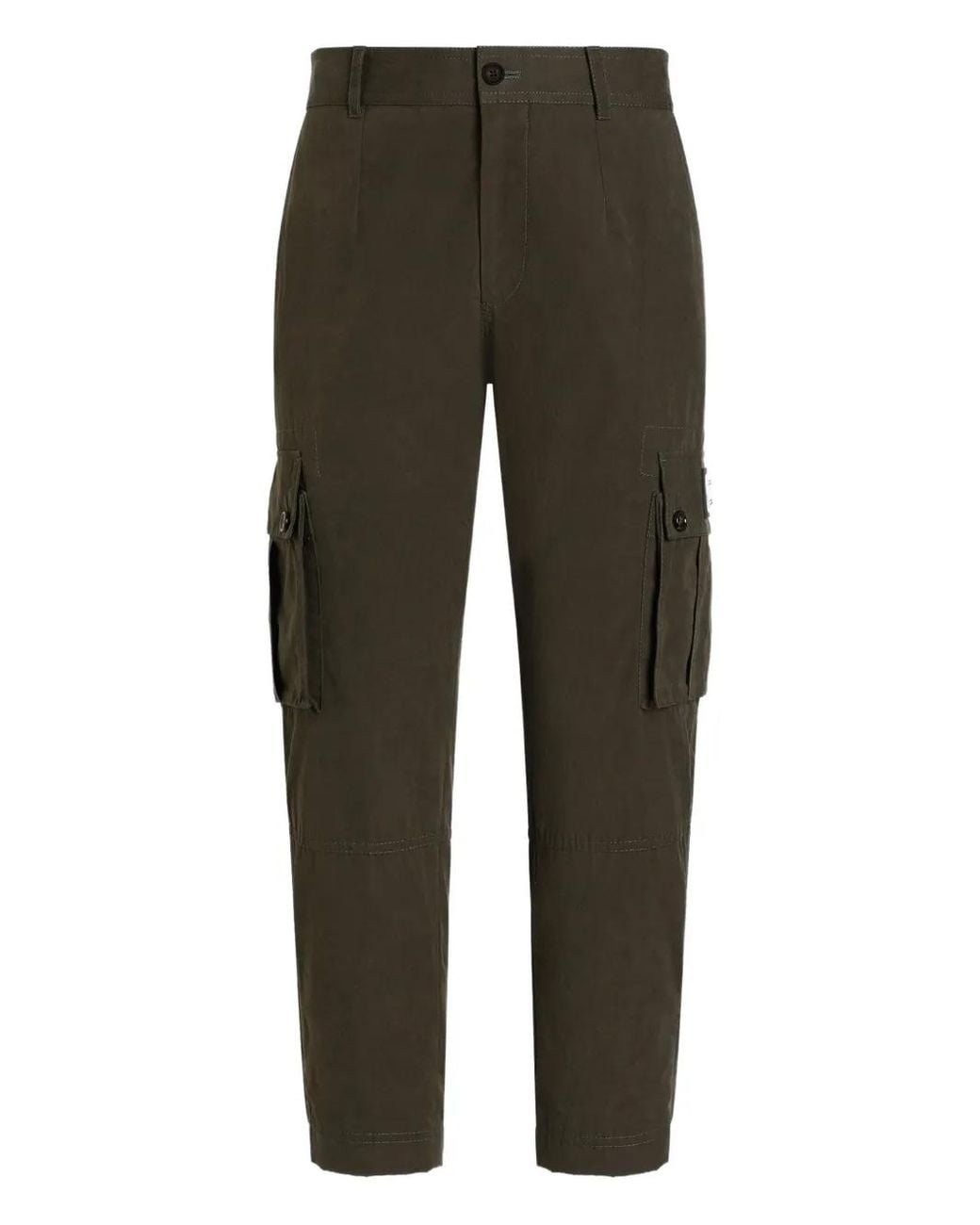 Dolce & Gabbana Green Waxed Faille Trousers for men
