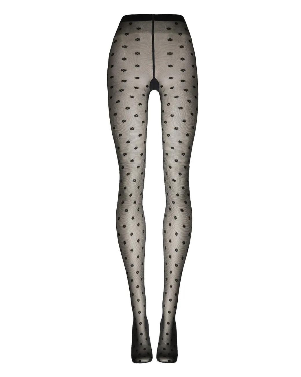 Wolford Gray Daisy Patterned Tights