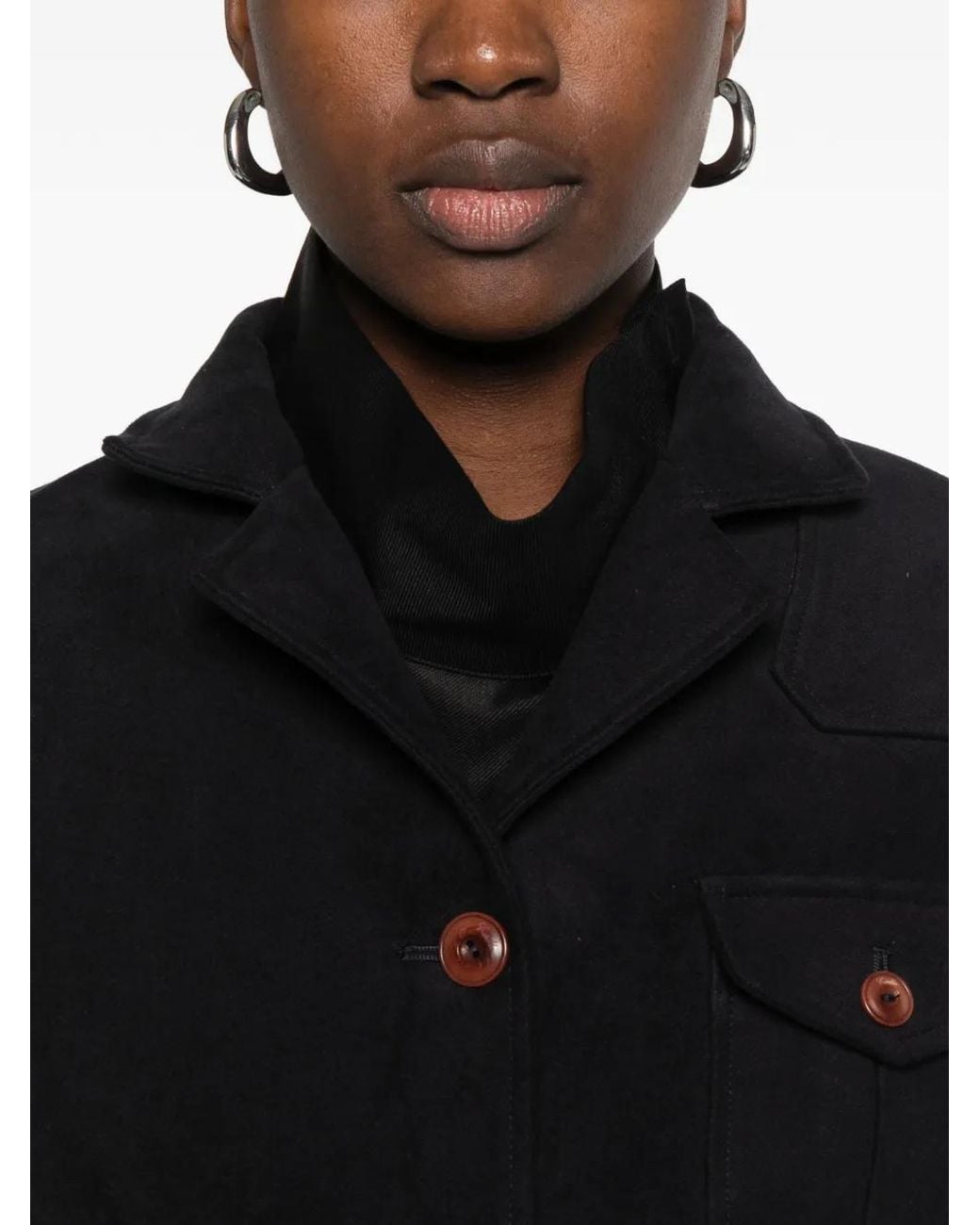 Capalbio Black Maremma Button-Up Jacket